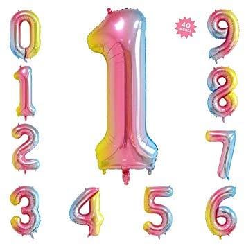 Balloons Foil 16 inches Single Number Multi Color - Basics.Pk