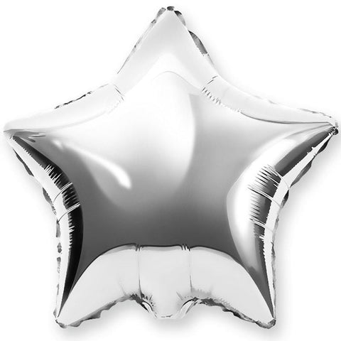 Balloons Foil Star Shape Silver - Basics.Pk