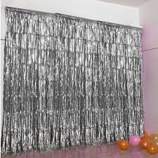 Curtains Foil Strips Curtain Shiny Silver - Basics.Pk