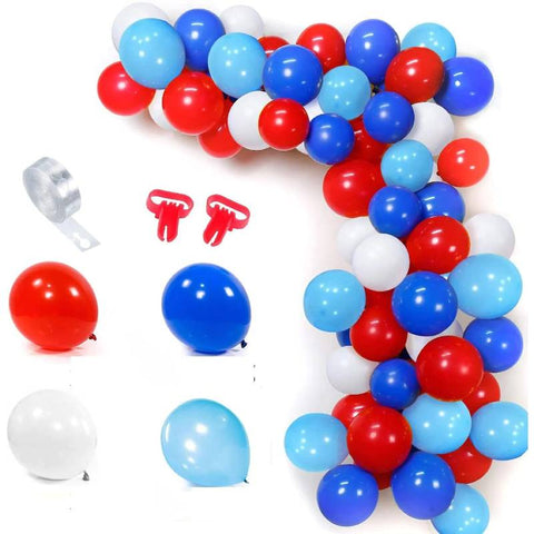 Balloons Bunch Blue + white + Red Mix color ( spiderman theme)