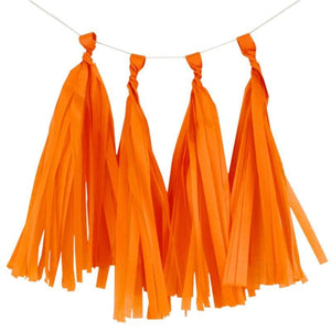 Tassels Paper Decoration Orange (4 Pack) - Basics.Pk