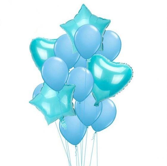 Balloons Foil & Latex Pack of 14 Blue (NO Confetti ) - Basics.Pk